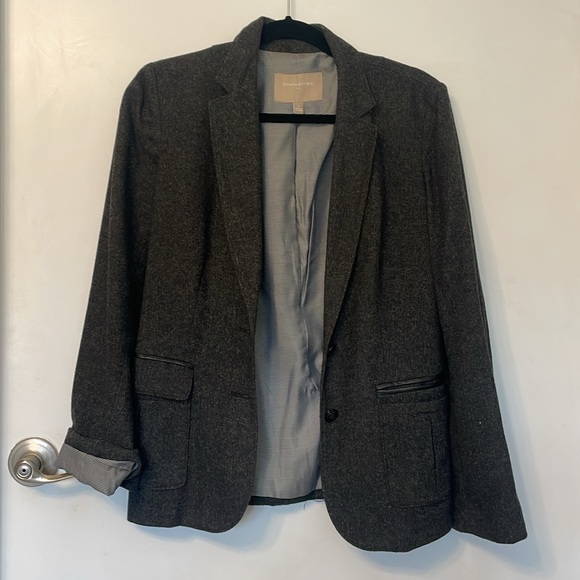 Banana Republic Dark Gray Wool Blazer Jacket Size 6 - Picture 1 of 14